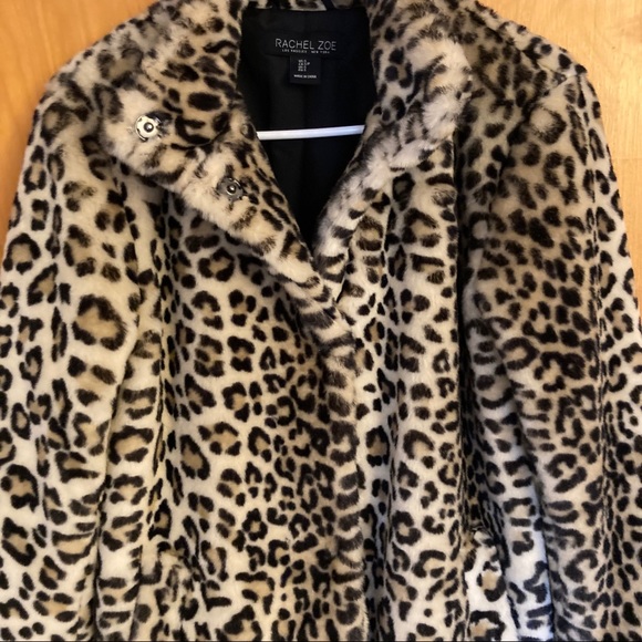 Rachel Zoe Leopard Faux Fur Coat. NWOT - Picture 2 of 8